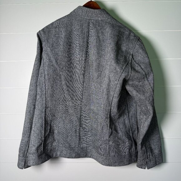 Chicos Reversible Blazer Jacket Size‎ 3 Gray Black, Alligator Print - Picture 7 of 11